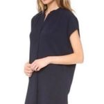Vince 100% silk V-neck shift Draped Dress Size XS navy blue Photo 5