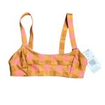 l*space NWT L* x Seaesta Surf Gingham Jess Bikini top Pink Tan XS Photo 2