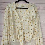 Free People Forties Feels Daisy Print Bell-Sleeve Floral Bodysuit Photo 4