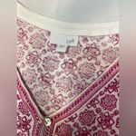 J Jill Pink Embroidered Button Sleeveless Tunic Tank top Size Large Photo 8