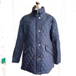 London Fog ZIP & SNAP FRONT QUILTED JACKET NAVY NEOPRENE INSETS Photo 3