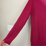 Sundance ‎ Pink V Neck Lace Trim Cotton Blend Pullover Sweater Small Photo 4