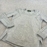 Sam Edelman  gray knit sweater grey scoop neck cable knit ribbed long sleeve Photo 2