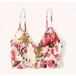 Abercrombie & Fitch  Linen Blend Ruffle Set Top Pink Floral Size Small Photo 1