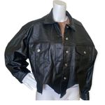 Vegan Leather Jacket Black Photo 5
