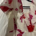 Amanda Uprichard White Floral Silk Off The Shoulder Dress Size Medium $275 Photo 6
