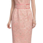 Talbots  Women's Crew Neck A Line Floral Printed Pink Bow Lined Mini Dress Size 4 Photo 0