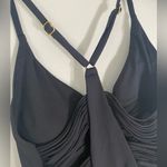 NWOT Ambrielle Swimsuit Black High Cut One Piece Racerback Slits In Front Small Photo 3