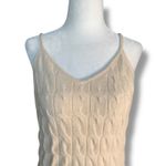 Minnie Rose  Cashmere Knit Cami Tank Top Medium Beige Ivory Cable Knit Knitwear Photo 3