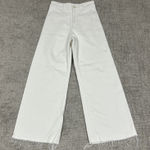 ZARA  Jeans Womens 4 Marine Raw Hem Wide Leg Pants White Boho High Rise Photo 0