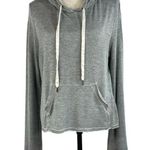 Cloth & Stone Small Hoodie Jacket Raw Hem Long Bell Sleeves Pocket Heather Gray Photo 0