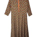 Sassy Jones Jumpsuit Women Medium Orange Geometric Zebediah Cape Dressy Pantsuit Photo 2