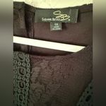 Suzanne Betro Babydoll Blouse Tunic Black Plus Size 1X Crochet & Lace Floral Photo 1