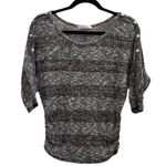 Chris & Carol Vintage Y2K  Metallic Striped Sweater 3/4 Sleeves with Buttons M Photo 0