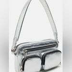 ZARA NWT Silver Metallic Shoulder Bag Photo 1