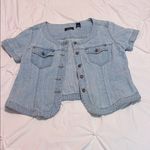 Liz Claiborne Light Blue Denim Button Down Shirt Photo 0