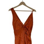 Ontwelfth Twist Front Mini Dress Womens S Burnt Orange Shimmer Party Cocktail Photo 2