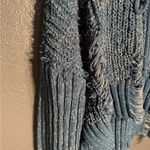 POL  Women’s Oversized Distressed Ribbed Knit Lace Sweater Hoodie Size Large L Photo 4