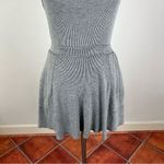 Free People  Catchin’ Rays Grey Ribbed Mini Dress Photo 4