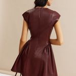 Commense Faux Leather Panel Pleated Dress size xs Purple Photo 1