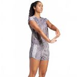 Adidas Own the Run Excite Allover Print AEROREADY Shorts WONDER BEIGE 3" Large Photo 2