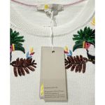 NWT Boden Unique Embroidered Sequin Toucan Tropical Knit Sweater Large $168 White Photo 3