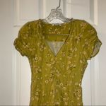 American Eagle  Green-Yellow Floral V Neck Short Sleeve Dress XS Photo 4