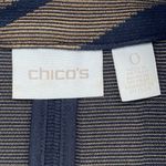 Chico's  Blazer Jacket Womens Small Gold‎ Black Career Geometric linear blazer Photo 3