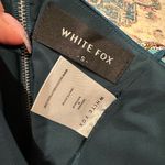 White Fox Boutique NEW WHITE FOX Corset Teal Hunter Green Satin Tie-Front Crop Top S Photo 3