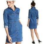 Free People Dynomite Denim Long Sleeve Dress Medium Photo 5