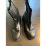 ZARA Treaded Chelsea Boots Womens Size 37 Black Chunky Lug Y2k Boho Photo 2