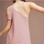 Anthropologie  Maeve Red‎ White Striped One Shoulder Dress Size Small Photo 1
