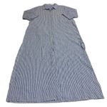 Lilly Pulitzer  Shirt Dress Womens Large Natalie Blue White Stripe Cover Up Maxi Photo 1