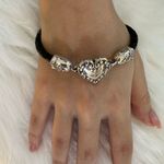 Brighton  Silver Heart leather Bracelet Photo 4
