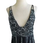 Free People Charcoal Sequins V-neck Mini Dress Women's Size Medium | 74-31-3 Photo 2