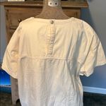 Free People light sand Arland Mini soft denim tunic oversized short sleeve Dress Photo 4