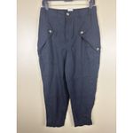 EXPRESS NWT  Super High Rise Button Fly Pants Women's Size 8 Black Lyocell Cargo Photo 1