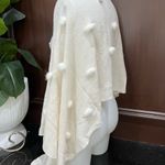 InCashmere Soft Cream Knit Poncho Photo 5
