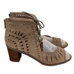 breckelle's Women’s Gabby 11 Laser Cut Stack Lace Up Heels Beige Size 10 Sk2688 Photo 9