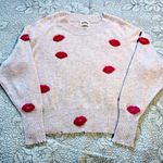 27 Miles Malibu "Kisses" Distressed Trim Cashmere Sweater Sz Small🧡 Gray Photo 5