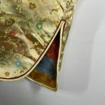 Handmade Chinese Yellow High Neck Short Sleeve Top Women's Size Medium M Photo 2