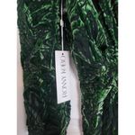 Torn By Ronny Kobo Ronny Kobo Astrid Ruched Jacquard Green Velvet Long Sleeve Silk Blend Dress. A14 Photo 4