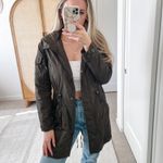 Steve Madden Dark Olive Green Long Utility Jacket Photo 3