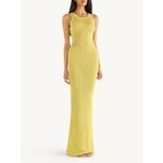 ASTA RESORT Natalia Dress in Chartreuse Sequin Small New Womens Maxi Gown Yellow Photo 15