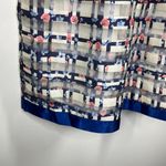 QED London Dress Women XS Fit & Flare Blue Checkered Floral Wedding Church Tea White Photo 2