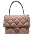 Valentino Garavani Candystud Medium Top Handle Leather Bag Rockstud Pink Photo 0