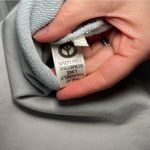 Madhappy  cropped blue grey sweatshirt hoodie Raw hem Stiching medium Photo 5