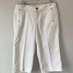 Christopher & Banks White Capri Stretch Pants Size 12 Photo 0