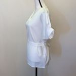 SheIn  VCAY Solid Belted V Neck Batwing Sleeve Blouse Photo 3