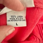 Sunbelt 100% Linen Pink Hoodie Dress Size Large Coastal Lagenlook Beachy Button Photo 5